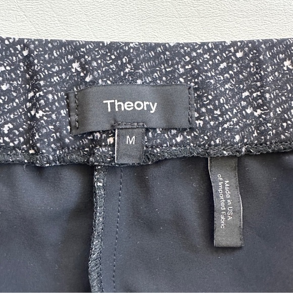 Theory Adbelle K Black/White Pull On Tweed Twill Pants M - Picture 4 of 8